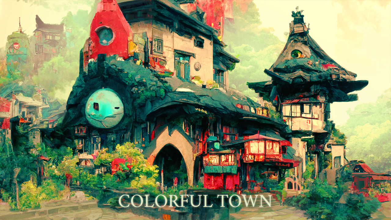 Colorful town background