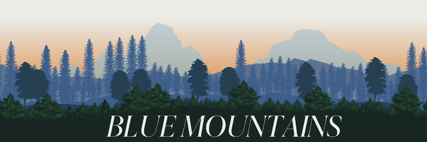 Pixel Art Blue Mountains Repeating Background