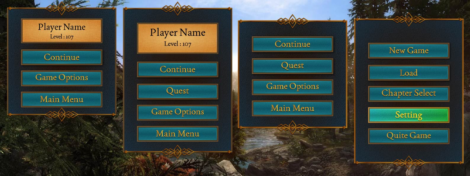 Immersive fantasy-themed game interface asset pack