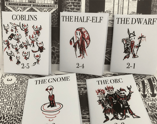 Astral Tourists Fantasy Creatures Pack   - Play as an elf, orc, dwarf, goblin or gnome in five new cards for the Astral Tourists tiny zine game 