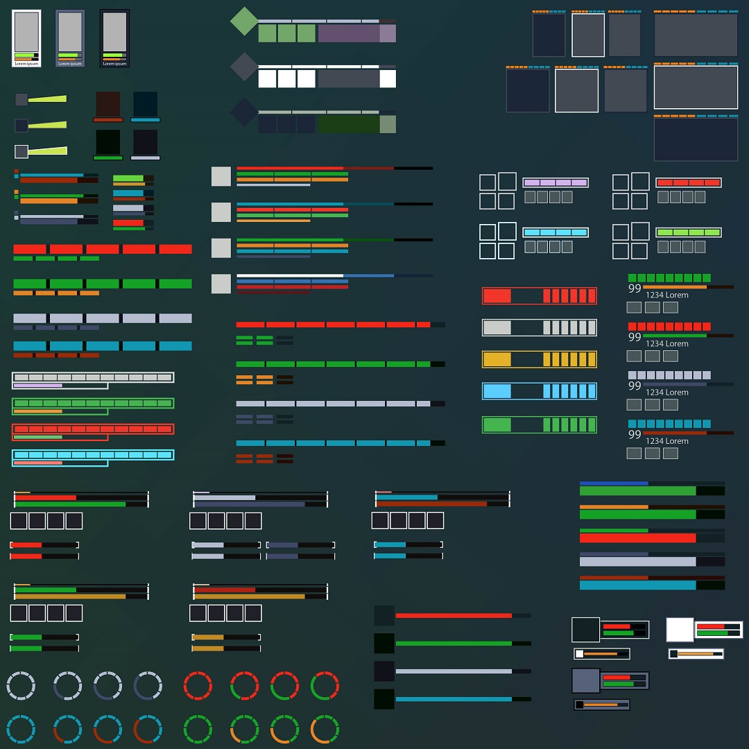 HUD and Overlays collections Game asset pack