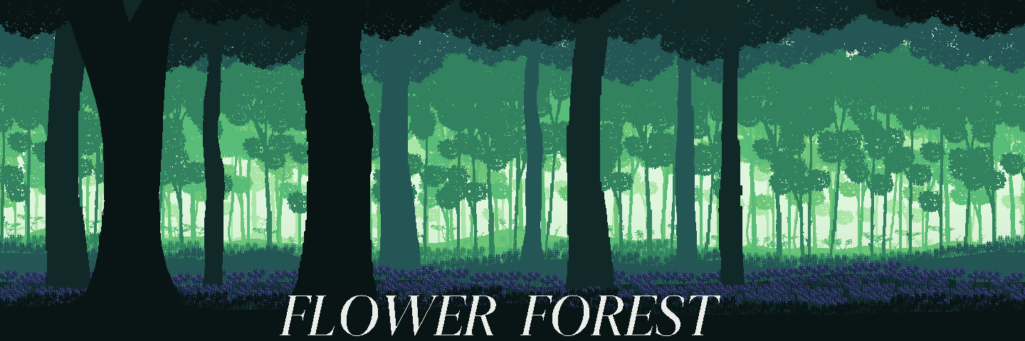 Pixel Art Flower Forest Repeating Background
