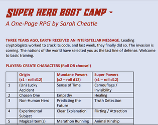 Super Hero Boot Camp  