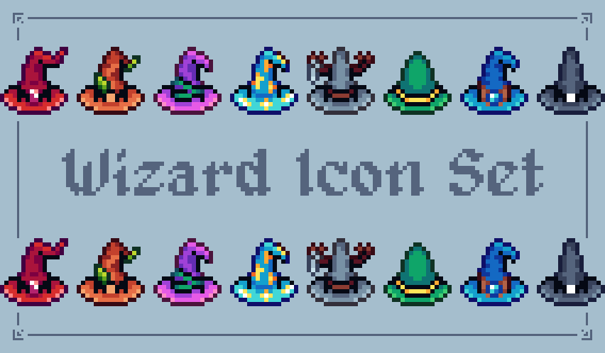 Wizard Icon Set - Pixel Art