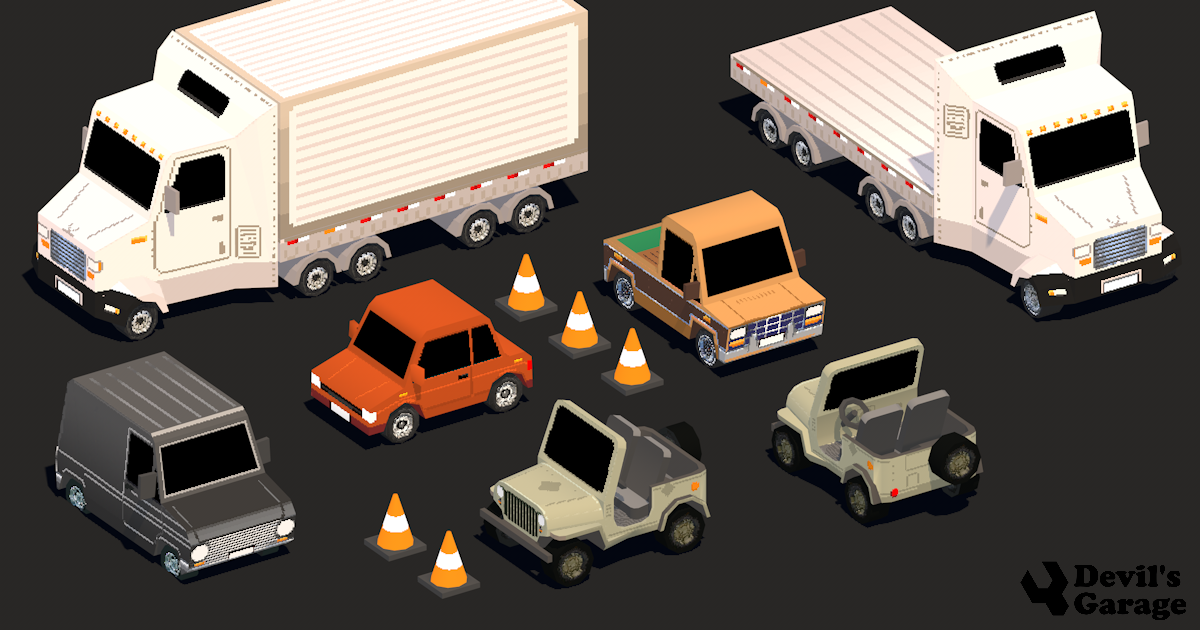 Low Poly Pixel3d Vehicles - Devils Work.shop