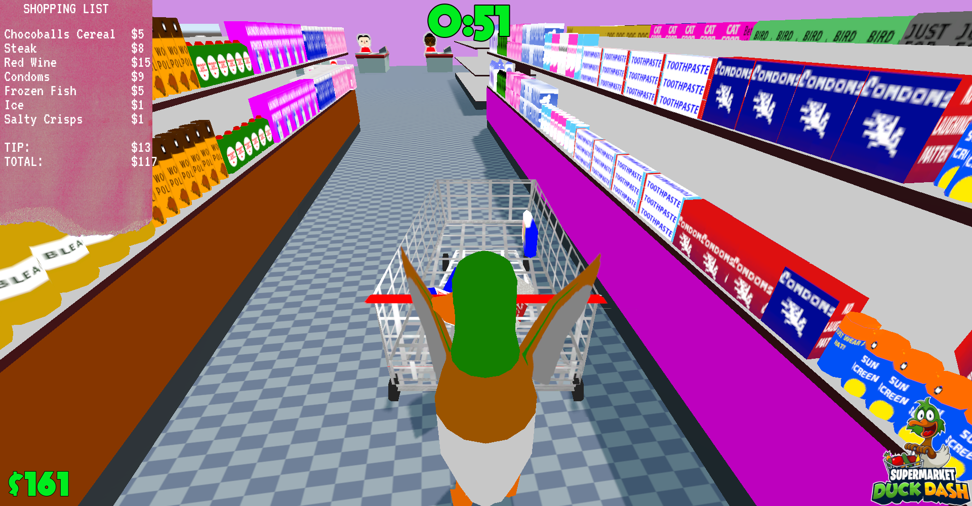 Supermarket Duck dash - a 3d crazy taxi influenced game set in a supermarket