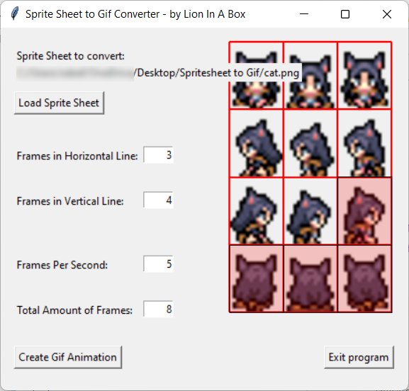 Super Simple Sprite Sheet-To-Gif Converter by Lion In A Box Games