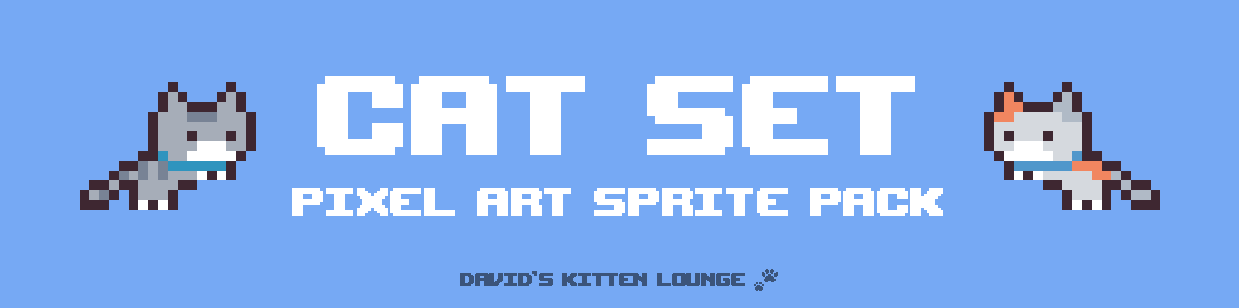 Cat set Sprite pixel art