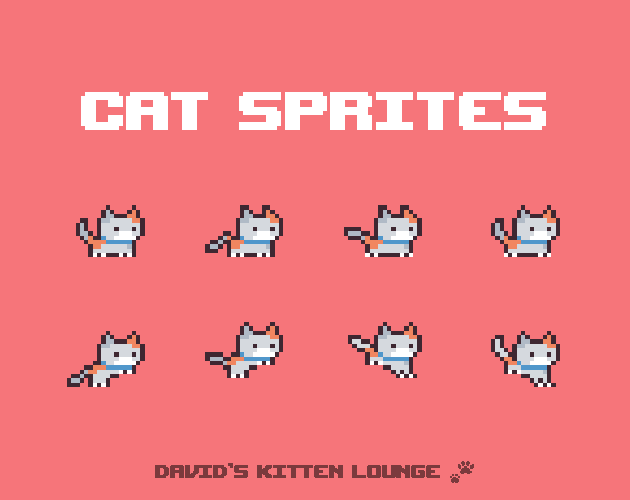 Cat set Sprite pixel art by David's Kitten Lounge