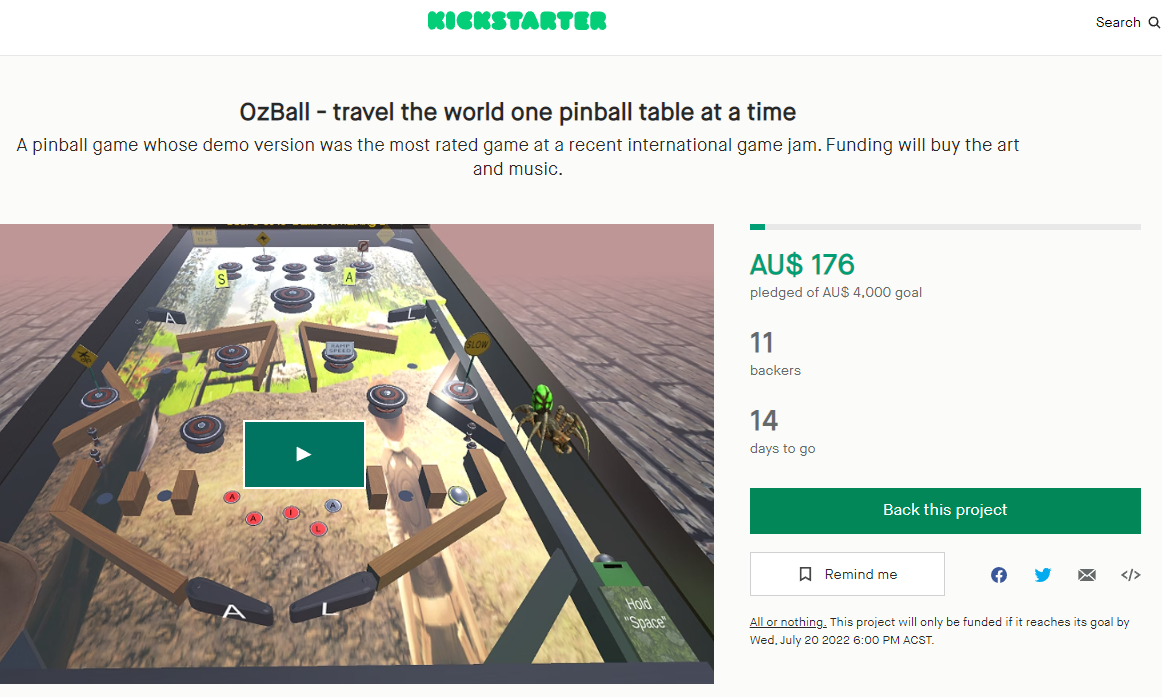 OzBall - Kickstarter Demo