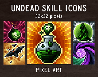 Demon Skill Icons 32x32 Pixel Art Download 